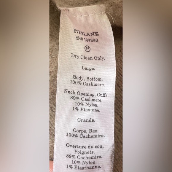 Everlane 100% Cashmire Crewneck Sweater - Beige/Tan - Large - Picture 9 of 9